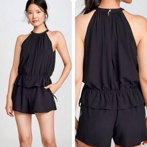 NWT Club Monaco Lightweight Halter Romper black Size 2 XS - Picture 1 of 10